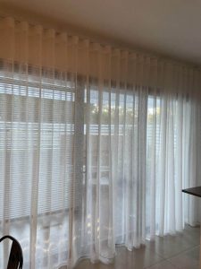 Zebra blinds with curtains in Australia