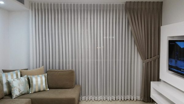 light sheer and brown blockout curtains design